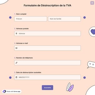Formulaire de Désinscription de la TVA