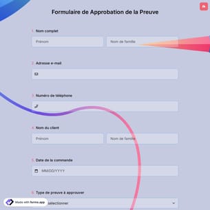 Formulaire de Approbation de la Preuve