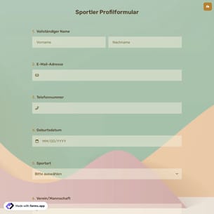 Sportler Profilformular