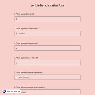 Vehicle Deregistration Form