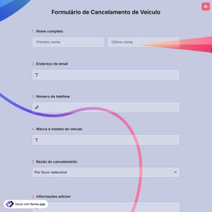 Formulário de Cancelamento de Veículo