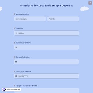 Formulario de Consulta de Terapia Deportiva