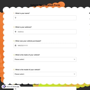 Vehicle Registration Form