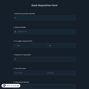 Stock Requisition Form