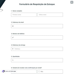 Formulário de Requisição de Estoque