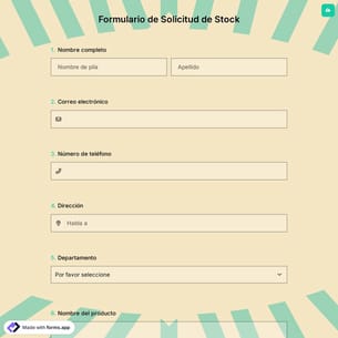 Formulario de Solicitud de Stock