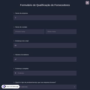 Formulário de Qualificação de Fornecedores