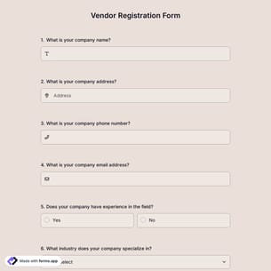 Vendor Registration Form