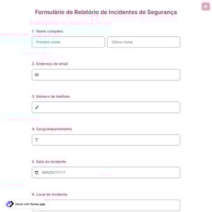 Formulário de Relatório de Incidentes de Segurança