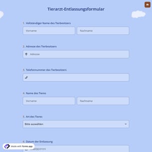 Tierarzt-Entlassungsformular