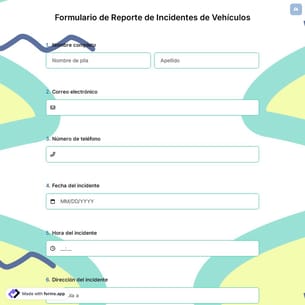Formulario de Reporte de Incidentes de Vehículos