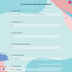 Formulário de Admissão de Website
