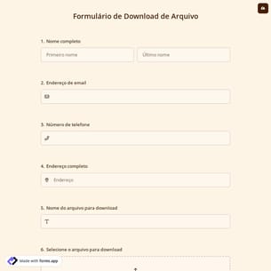 Formulário de Download de Arquivo