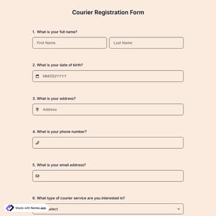 Courier Registration Form