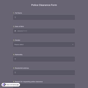 Police Clearance Form