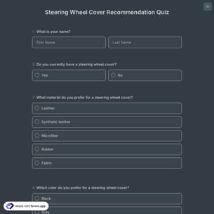 Steering Wheel Cover Recommendation Quiz