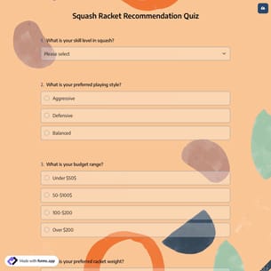 Squash Racket Recommendation Quiz
