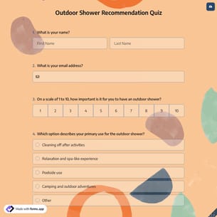 Outdoor Shower Recommendation Quiz