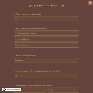 Sauna Recommendation Quiz