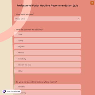 Professional Facial Machine Recommendation Quiz