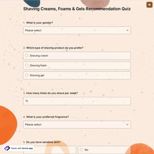 Shaving Creams, Foams & Gels Recommendation Quiz