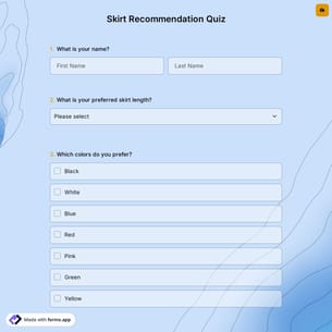Skirt Recommendation Quiz