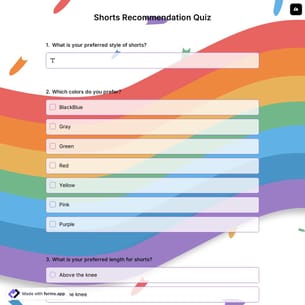 Shorts Recommendation Quiz