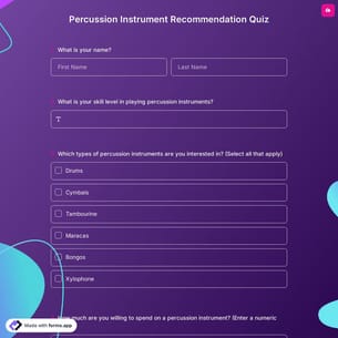 Percussion Instrument Recommendation Quiz