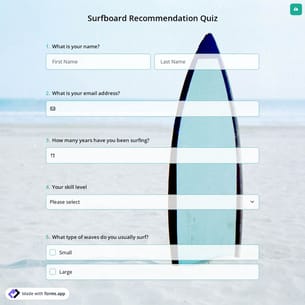 Surfboard Recommendation Quiz