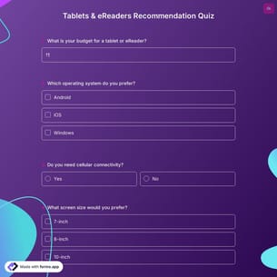 Tablets & eReaders Recommendation Quiz