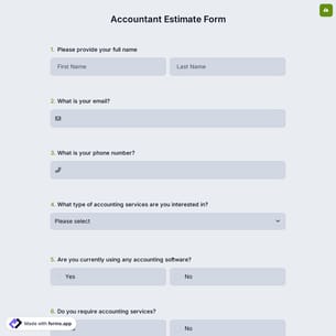 Accountant Estimate Form
