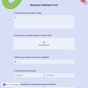 Illustrator Estimate Form