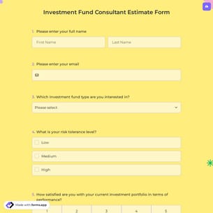 Investment Fund Consultant Estimate Form