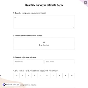 Quantity Surveyor Estimate Form