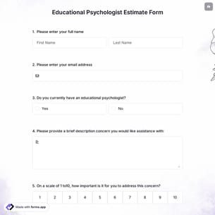 Educational Psychologist Estimate Form