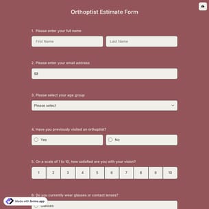 Orthoptist Estimate Form