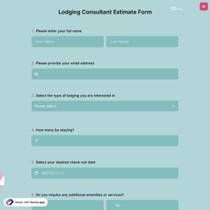 Lodging Consultant Estimate Form