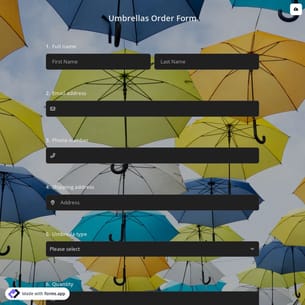 Umbrellas Order Form