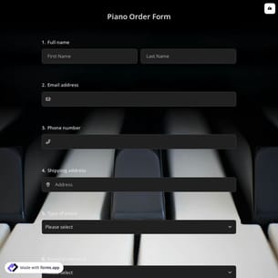 Piano Order Form