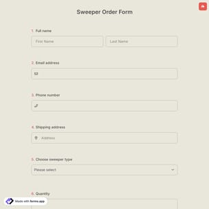 Sweeper Order Form