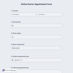 Online Doctor Appointment Form