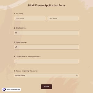 Hindi Course Application Form