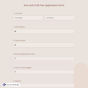 Arts and Craft Fair Application Form