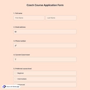 Czech Course Application Form