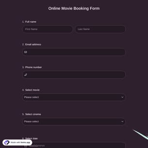 Online Movie Booking Form