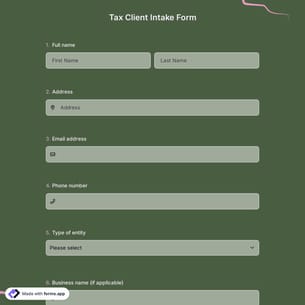 Tax Client Intake Form