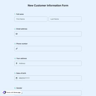 New Customer Information Form