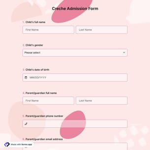 Creche Admission Form