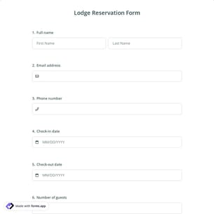 Lodge Reservation Form