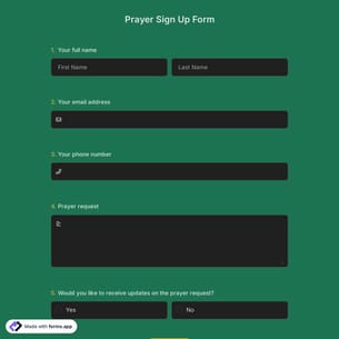Prayer Sign-Up Form